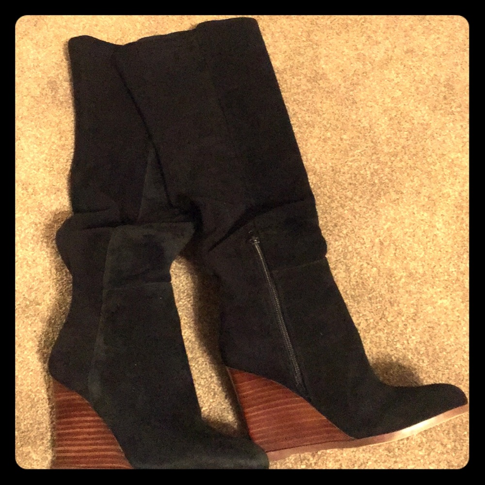 Vince Camuto thigh high wedge boots